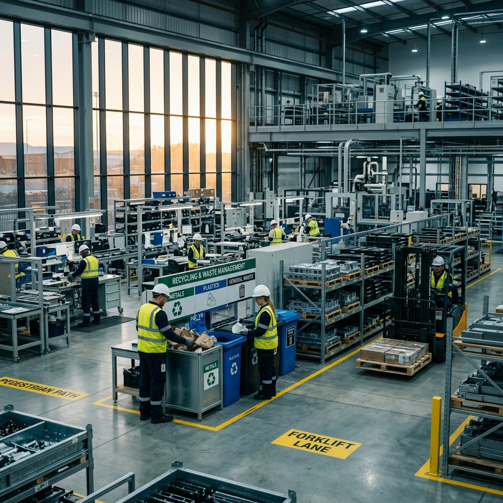 Gestión de residuos industriales en plantas de manufactura